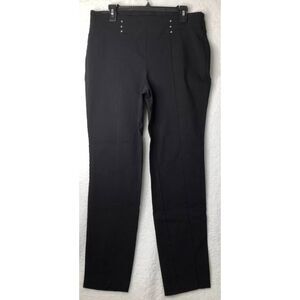 Rafaella Women's Pant Stretch Pull-On Straight-Leg Black 12 EUC